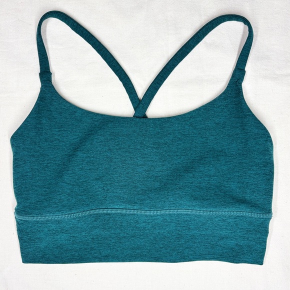 Vuori Longline Elevation Sports Bra Size Small Heathered Green Strappy Back - Picture 3 of 12